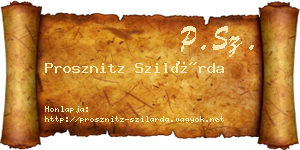 Prosznitz Szilárda névjegykártya